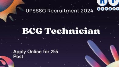 UPSSSC BCG Technician Recruitment 2024